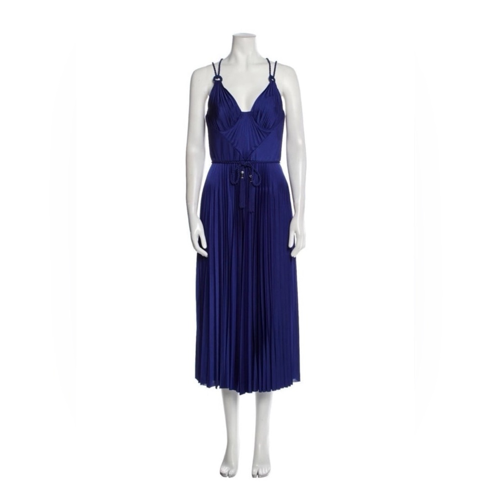 Catherine Deane designer Formal Prom Goddess Gown - Pleated Royal Blue sz US 8